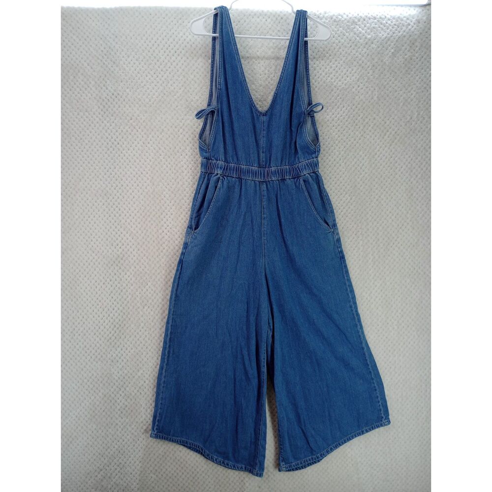 KanCan Sandria Cropped Wide Leg Overalls Women's Large